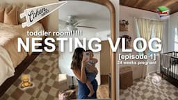 NESTING VLOG [ep.1] cohens toddler room!🧸🦖📚⚾️