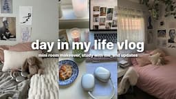 vlog: mini room makeover, study with me, updates, and more!