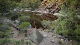 Solo Bushcraft Hike into an Ancient Gorge | Tarp Camp | Heavy Rain | Duck Cooked on Firebox stove.