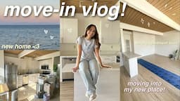 MOVE IN VLOG! 🏠✨ empty apartment tour, unpacking, living alone, shopping, etc!