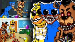 Crazy AMONG US vs. FNAF ANIMATRONICS | HUGGY WUGGY | Chica | Security Breach | Toonz Animation