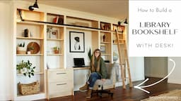 How to Build a Library Bookshelf--WITH DESK!