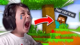 Minecraft, But I Made My Little Brother CRY **HILARIOUS!!**