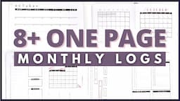 8+ types of ONE PAGE monthly logs | Bullet journal ideas *EASY*