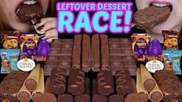 ASMR LEFTOVER DESSERT RACE! MINI DOVE ICE CREAM BARS, CHOCOLATE CONES, CADBURY TWIRL, FERRERO 먹방