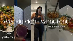 Weekly vlog: What I eat, everyday make up, 2024 goal setting, grocery shop