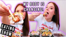 🍣 SUSHI 🍤 DRAGON ROLL 🐉 MUKBANG 🤤 !!!!! | Coco Eats