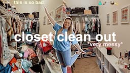 DECLUTTERING & CLEANING OUT MY MESSY CLOSET 2024 🎀 REDOING MY ENTIRE CLOSET *giving away my closet*