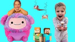 Kid Fun Video Birthday presents REVEAL! Happy Birthday surprise toys-Axolotl squishmallow toys