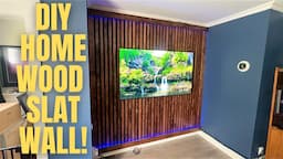 HOW TO BUILD ACOUSTIC WOOD SLAT WALL! WITH LED LIGHTING! DIY