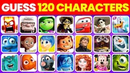 Guess The Pixar Characters in 3 Seconds | 120 Famous Pixar Characters