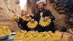 Old Lovers Living In Cave | Banana Balls Recipe | Village Live In Afghanistan