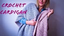 Crochet Cardigan scarf /poncho  Perfect for beginners