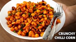 Crispy Corn Chilly - Restaurant Style Crunchy Corn Pepper Recipe - CookingShooking