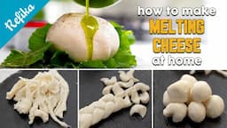 Making CHEESE with milk and just vinegar🧀  in 15 Minutes | Mozzarella, Burrata, melting cheese 🫕