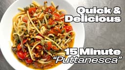 SO EASY! Incredibly fresh "puttanesca" pasta recipe made in 15 minutes | LIVE FOLLOW ALONG