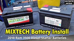 New MIXTECH Starter Battery Installation - Ram 3500 Cummins 6.7L Diesel Pick Up Truck