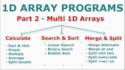 Multi 1D Array programs