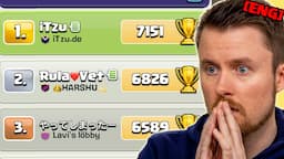 7150 TROPHIES on the LAST DAY of LEGEND SEASON as RANK 1 GLOBAL (Clash of  Clans)