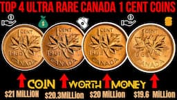 4 EXTREMELY VALUABLE 1CENT CANADIAN COINS WORTH MONEY - RARE CANADIAN COINS TO LOOK FOR!