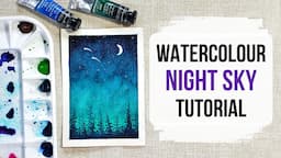 Watercolour night sky tutorial for beginners QUICK and EASY