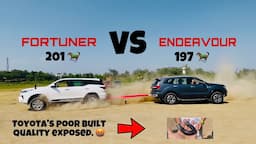 Ford endeavour vs Fortuner. 🔥 | Tug of war 💪🏻❤️  Toyota built quality exposed. 😅