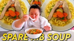 Vietnamese Spare Rib Macaroni Soup Mukbang (Cooking and Eating) 먹방 Eating Show *My FAVORITE Soup!!!*