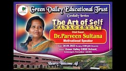 Dr.Parveen Sulthana Speech in Green Valley School Pernambut