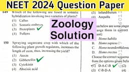 NEET 2024 Question Paper | Complete Solution | Zoology MCQ Portion | NEET 2024 Solved Paper