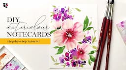 Paint Watercolor Flower Notecards - DIY Craft