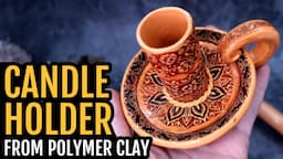 How to make Unique Candle Holder with the cheap Polymer clay! DIY Home Decor. Unique project.