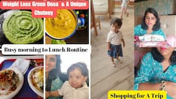 Weight loss Healthy Breakfast routine ~Indian Busy Morning to Lunch Routine~travelling shopping