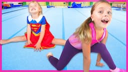 IMPOSSIBLE Gymnastics Challenge in MY HOUSE! Kin Tin Teaches Dad How To Do BiG Gymnastics Tricks!