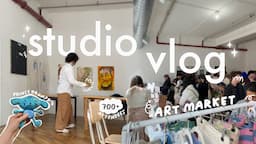 STUDIO VLOG ✦ art market prep, packing orders, & hosting my own event (700 attendees!!)