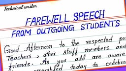 Farewell Speech from outgoing students || Farewell speech in English