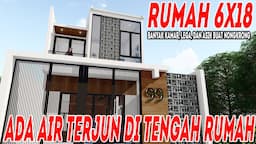 Desain rumah ditengahnya ada air terjunnya?