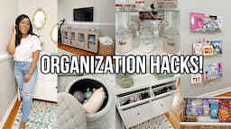 AMAZING HOME ORGANIZATION HACKS! SMALL SPACE ORGANIZATION, RENTER FRIENDLY STORAGE IDEAS ON A BUDGET