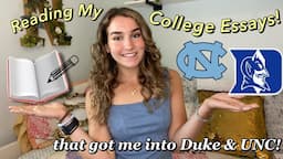 Reading My College Essays that Got Me Into Duke & UNC Chapel Hill! (+ helpful writing tips!)