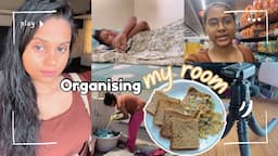 Organising my small room ✨ Cleaning 🌱 living alone dairies | grocery ☔️ raining | Bangalore