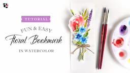 DIY Watercolor Flower BOOKMARK - Step-by-Step Tutorial