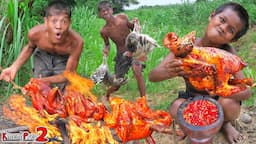 primitive technoLogy- coocKing Cicken turkeying -eating delicious