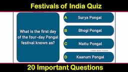 Festivals of India Quiz | Important Festivals of India GK | General Knowledge Quiz India