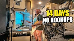 Surviving two weeks without hookups (living in my camper van) - RV LIFE