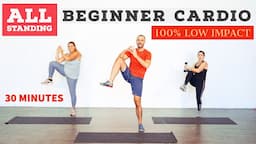 Low impact, beginner, fat burning, home cardio workout. ALL standing!