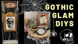 Gothic Glam Halloween DIYs/ dollar tree Thrifted home decor/ #Halloweenfangtasticdiy