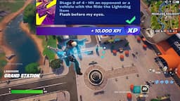 How to EASILY Hit an opponent or a vehicle with the Ride the Lightning item in Fortnite Quest!