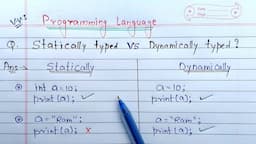 difference between statically and dynamically typed programming languages | Learn Coding