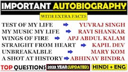 Important Autobiography (Famous Personalities) | आत्मकथा | Autobiography Sports | All Autobiography