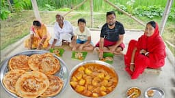 আজ দোকানের মতো পারফেক্ট লাচ্ছা পরোটা আর আলুর দম বানিয়ে সবাইমিলে জমিয়ে খেলাম|lachcha porotha recipe