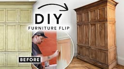 DIY FURNITURE FLIP 🎨 Painting Cabinet To Look OLD & ANTIQUE! (Super Easy & Affordable)